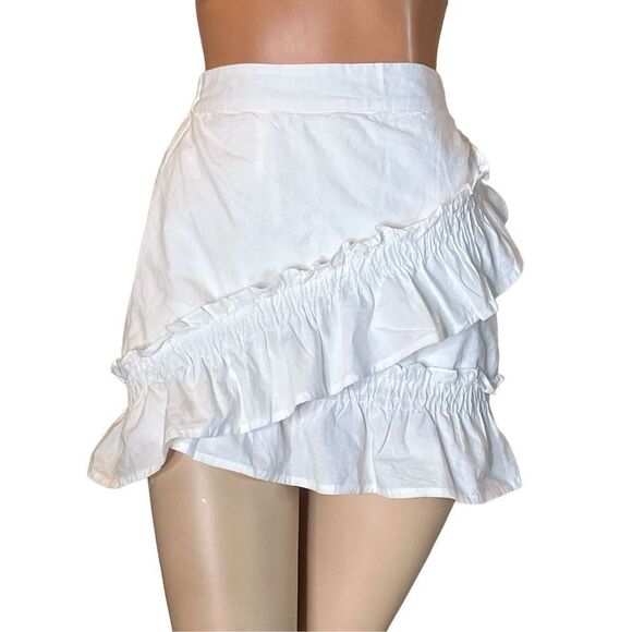 Sim & Sam White Ruffle  Mini With Slip Sewn In. Size Small - - Picture 2 of 7